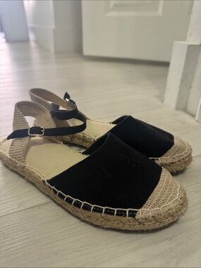 Primark Black Espadrille Slingback Flats